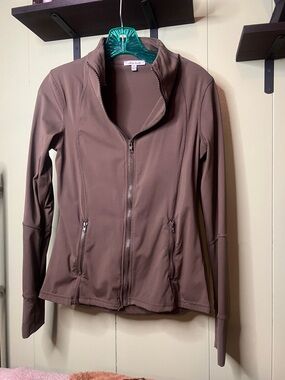 white birch Brown Utility Zip-Front Jacket